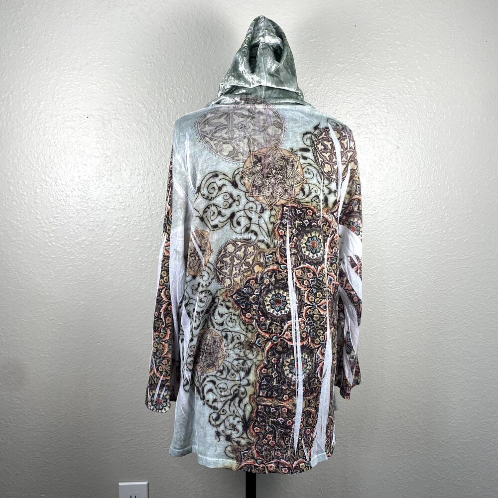 Casual Freedom Celtic Whimsigoth Boho Forest Fairy Velvet Hood AOP Dyed Hoodie - Picture 12 of 16